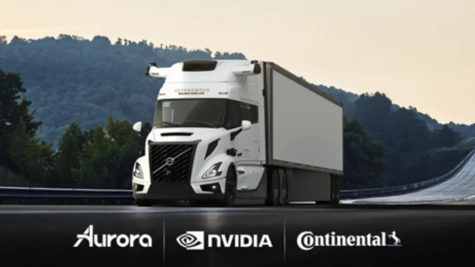 Aurora Partners with NVIDIA and Continental to Develop Autonomous Truck Technology