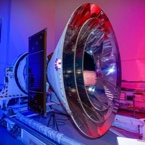 Not a cosmic cone of shame—NASA’s SPHEREx unveils its newest space telescope to map the sky in 102 colors.